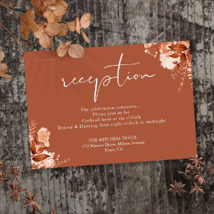 Carte D'accompagnement Terracotta Rustic Automne Réception Mariage de aut