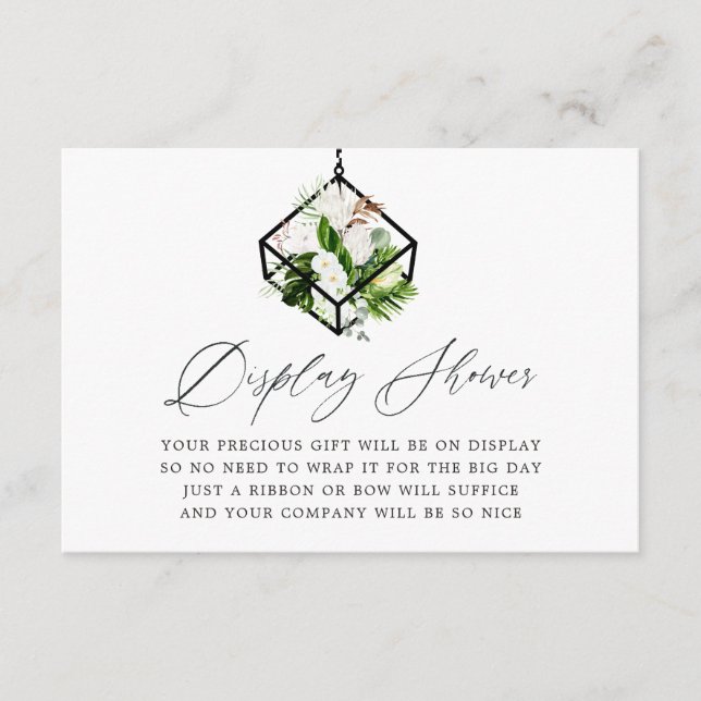 Carte D'accompagnement Terrarium géométrique Floral Bridal Affichage douc (Devant)
