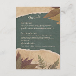 Carte D'accompagnement terre vintage boho chic verdure mariage