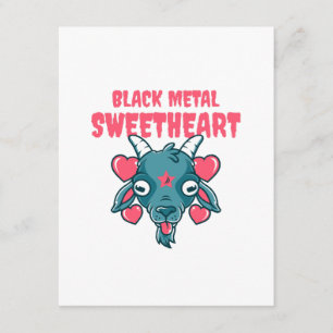 Carte D'accompagnement tête de chèvre mignonne baphomet