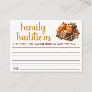 Carte D'accompagnement Thanksgiving, Traditions familiales Jeu, Baby show