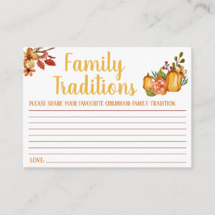Carte D'accompagnement Thanksgiving, Traditions familiales Jeu, Baby show