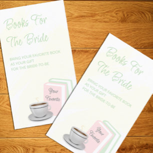 Carte D'accompagnement Thé et livres Baby Shower Livres pour la mariée