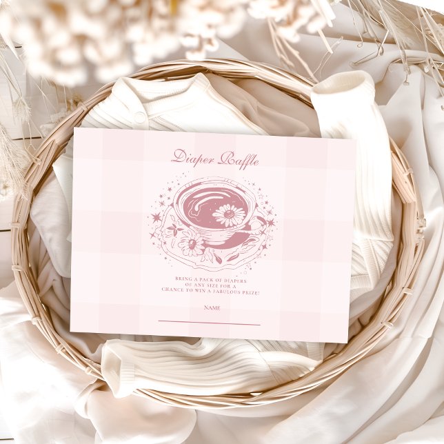 Carte D'accompagnement Thé Rose Avec La Mère Pour Être Diapper Raffle (Créateur téléchargé)
