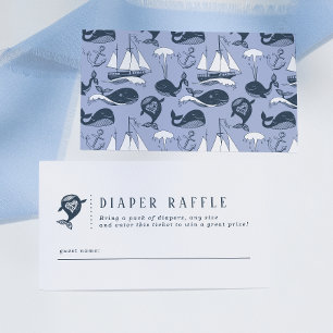 Carte D'accompagnement Thème de baleines nautiques Baby shower Déchets Ra