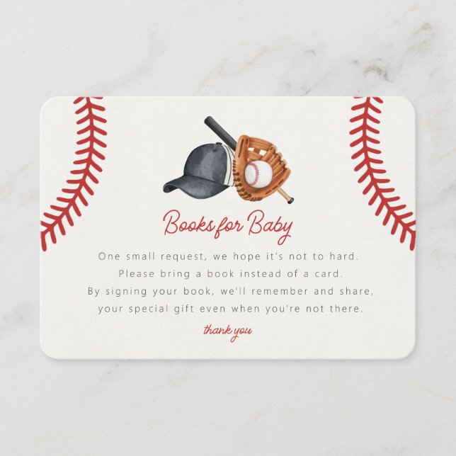 Carte D'accompagnement Thème de baseball Accueil Livres de course pour bé (Devant)