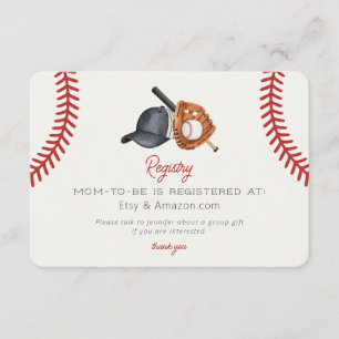 Carte D'accompagnement Thème de baseball Accueil Run Baby shower Registry