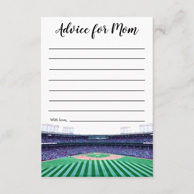 Carte D'accompagnement Thème de baseball Conseils pour maman (Devant)
