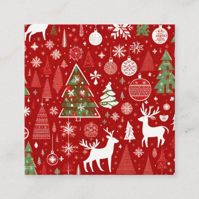 Carte D'accompagnement Thème de Noël Arbres de Noël Flocon de neige Balis (Devant)