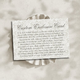 Carte D'accompagnement Thème dentelle blanche mariage personnalisé