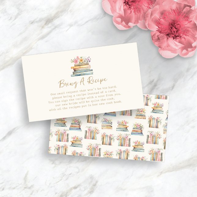 Carte D'accompagnement Thème du livre (Bring A Recipe Book Theme Bridal Shower Enclosure Card
)
