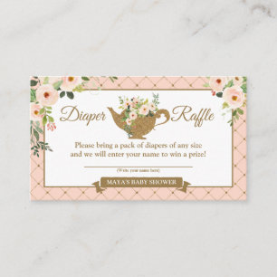 Carte D'accompagnement Ticket à feuilleté floral Blush Tea Party