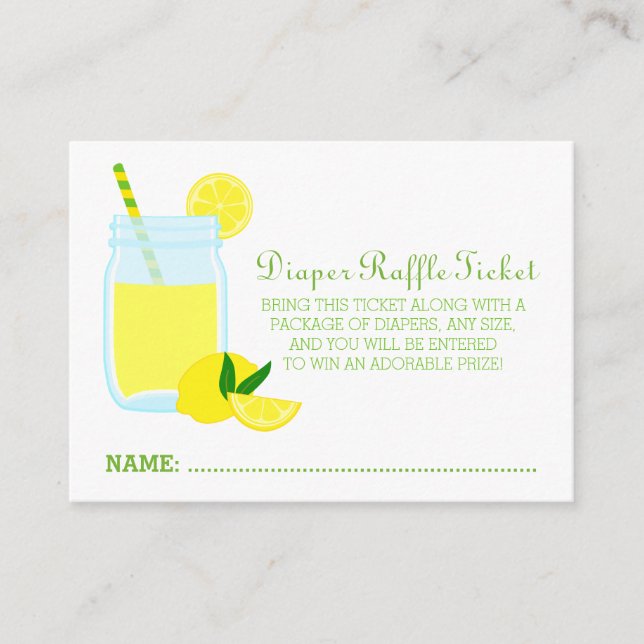 Carte D'accompagnement Ticket au Baby shower de limonade (Devant)