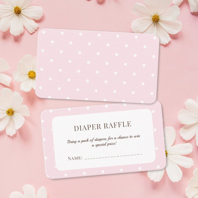 Carte D'accompagnement Ticket Baby shower Pois rose (Créateur téléchargé)