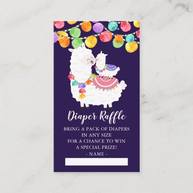 Carte D'accompagnement Ticket de Baby shower de couches Llama Mama (Devant)
