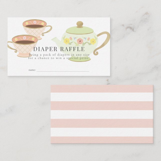 Carte D'accompagnement Ticket de Baby shower de salade de thé (Devant / Derrière)