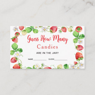 Carte D'accompagnement Ticket de jeu de devinette de bonbons à la fraise