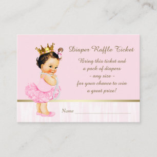 Carte D'accompagnement Ticket de tombola couche Ballerine Princesse