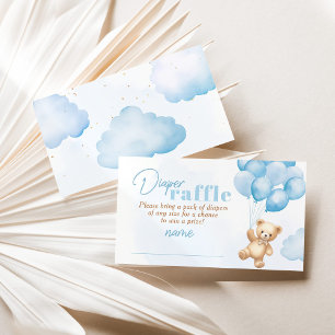 Carte D'accompagnement Ticket de tombola couche ours en peluche ballons b