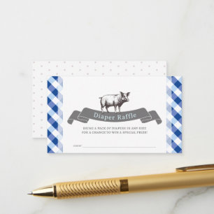 Carte D'accompagnement Ticket de tombola de couche Bibs & Ribs à carreaux