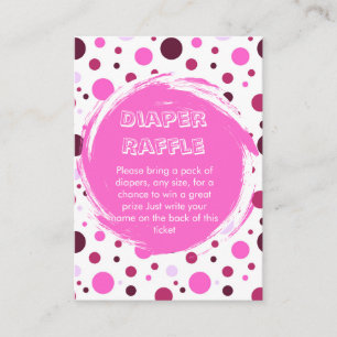 Carte D'accompagnement Ticket de tombola de couche pour Baby Shower à poi