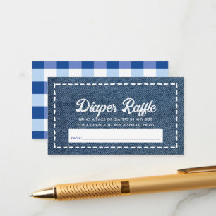 Carte D'accompagnement Ticket de tombola de couche pour Baby Shower Jean 