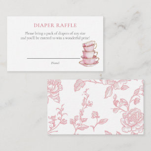 Carte D'accompagnement Ticket de tombola de couche pour Baby Shower Pink