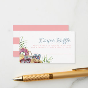 Carte D'accompagnement Ticket de tombola de couche pour Baby Shower Pink