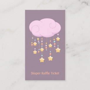 Carte D'accompagnement Ticket de tombola de couche pour bébé nuage rose m