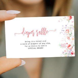 Carte D'accompagnement Ticket de tombola de couche pour une baby shower a