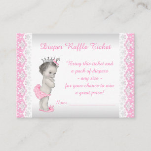 Carte D'accompagnement Ticket de tombola de couche Princesse Rose
