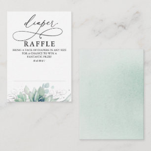 Carte D'accompagnement Ticket de tombola de couches Douce verdure Baby Sh