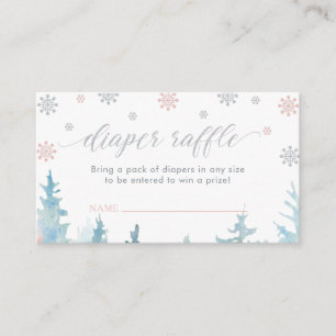 Carte D'accompagnement Ticket de tombola de couches pour Baby Shower Silv