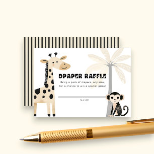 Carte D'accompagnement Ticket de tombola de couches pour Baby Shower sur 