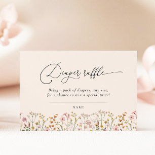 Carte D'accompagnement Ticket de tombola de couches pour baby shower Wild