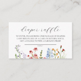 Carte D'accompagnement Ticket de tombola de couches pour bébé en fleurs B