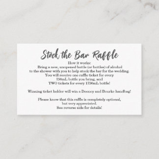 Carte D'accompagnement Ticket de tombola de douche de mariage Stock the B