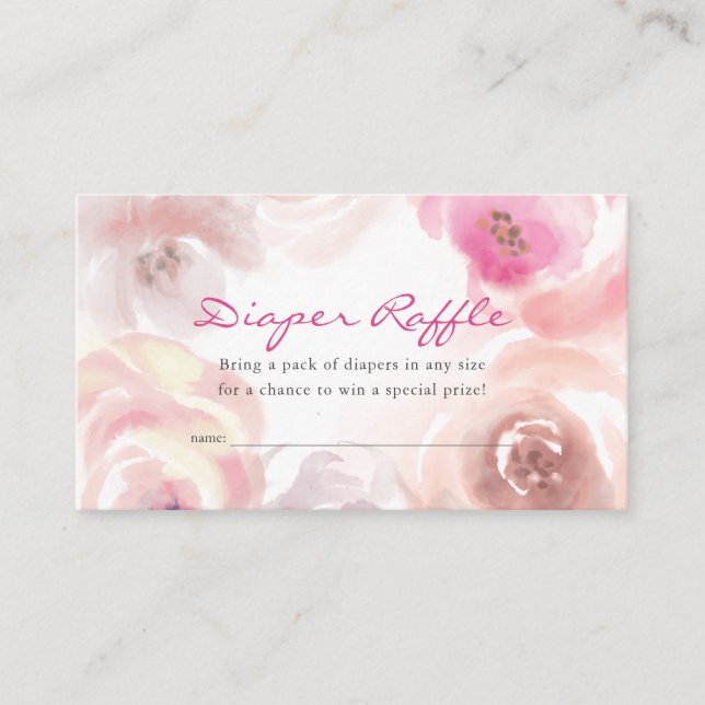 Carte D'accompagnement Ticket Douteux Rose Rose Aquarelle (Devant)