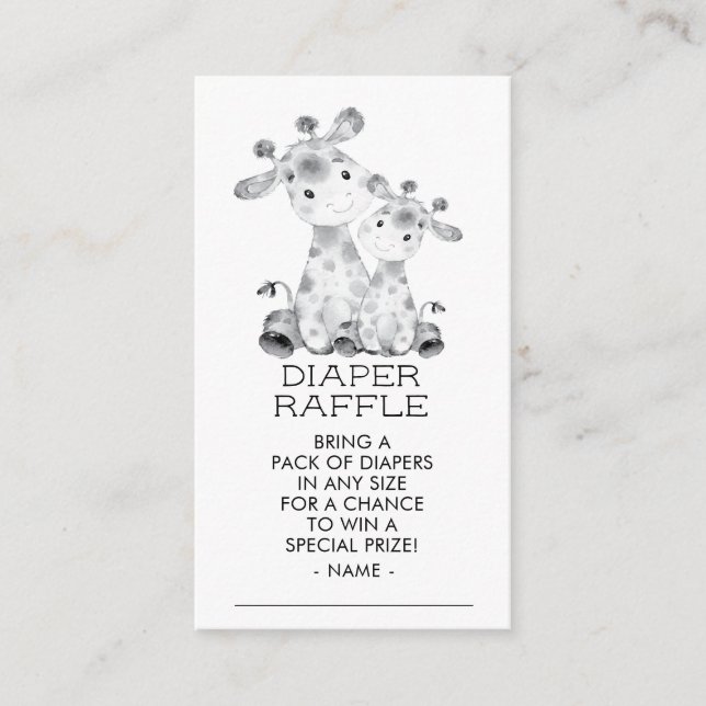 Carte D'accompagnement Ticket Jungle Giraffe Douche Déchets Raffle (Devant)