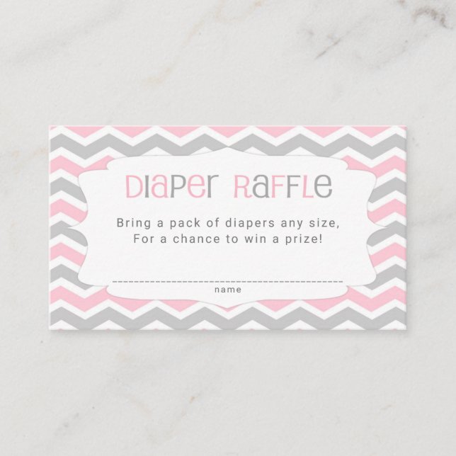 Carte D'accompagnement Tickets de Baby shower de couches rose gris (Devant)