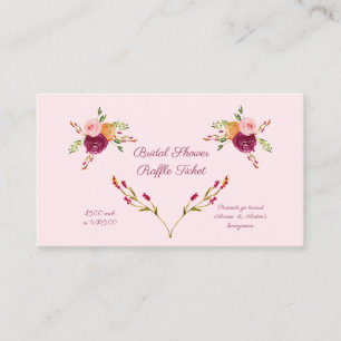 Carte D'accompagnement Tickets de Fête des mariées rose Roses