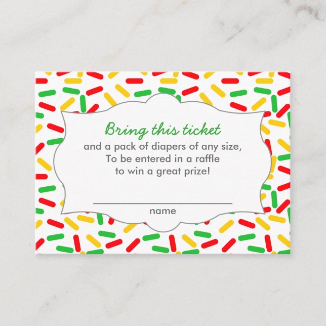 Carte D'accompagnement Tickets de raffle Baby shower de Noël (Devant)