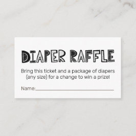 Carte D'accompagnement Tickets de raffle de couches mignonnes