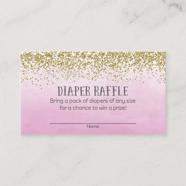 Carte D'accompagnement Tickets de rousseur à Baby shower doré et rose (Devant)