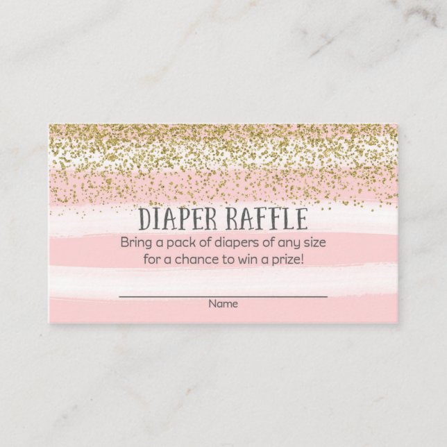 Carte D'accompagnement Tickets de rousseur à Baby shower doré et rose (Devant)