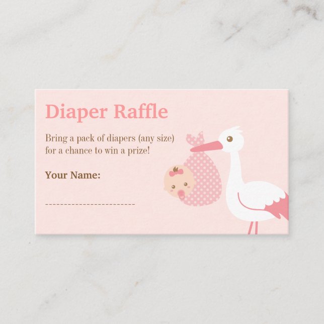 Carte D'accompagnement Tickets de rousseur Baby shower Stork Girl (Devant)