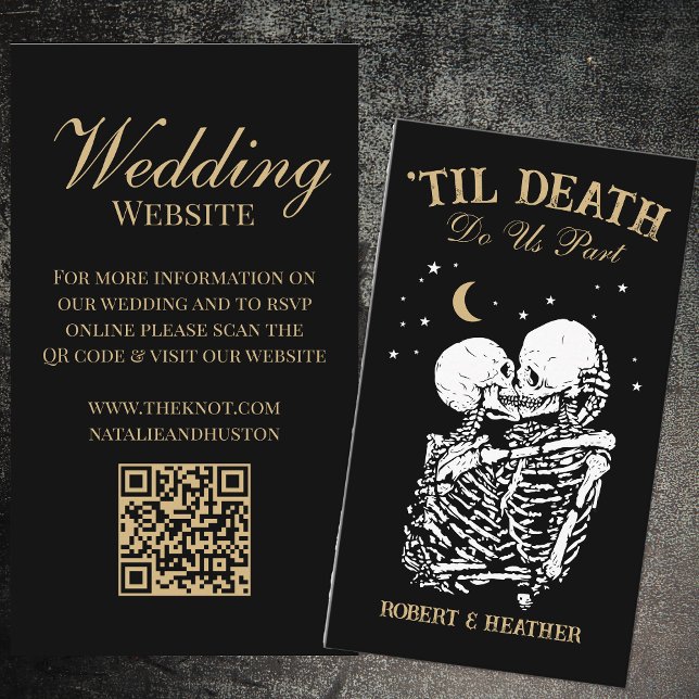 Carte D'accompagnement Til Death Site Mariage gothique QR Code RSVP (Créateur téléchargé)