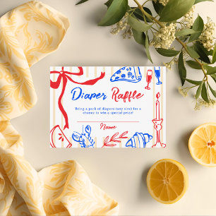 Carte D'accompagnement Tirage au sort couche bébé italien Bambino dessiné