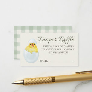 Carte D'accompagnement Tirage au sort de couche bébé poussin à l'aquarell