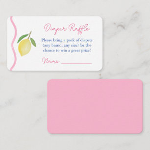 Carte D'accompagnement Tirage au sort de couche Citron Bordure Vague Rose